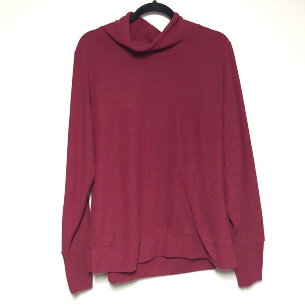 Gaiam Maroon Mock Turtleneck Blouse